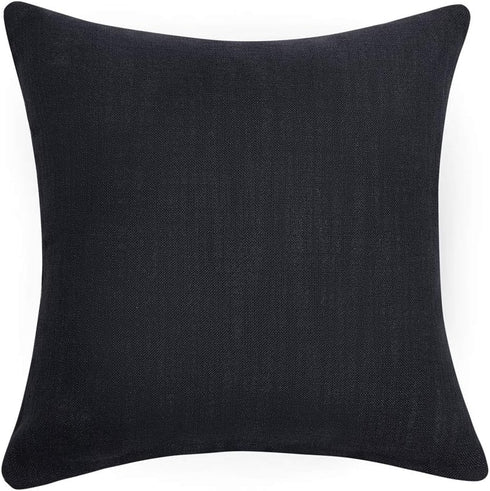 Anickal Set of 2 Black Pillow Covers Rustic Linen Decorative Square Throw Pillow Covers 20x20 Inch for Sofa Couch Decoration...