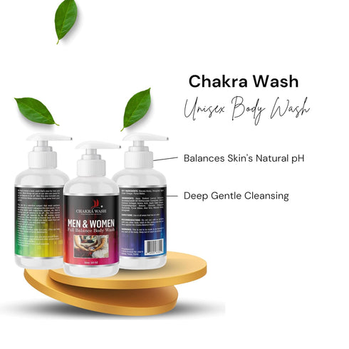 Chakra Men & Women Body Wash || Unisex Multi-Purpose Body ||Paraban Free, Dye Free with Natural Exfoliating Organic Ingredients, No Scent...