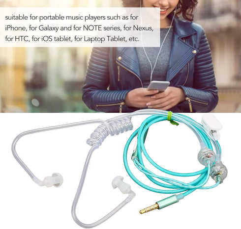 Yunseity Air Tube Headphones, Universal 3.5mm Bilateral Air Tube Earbuds, Anti Radiation Headphones with Noise Cancellation and Premium Sound, for...