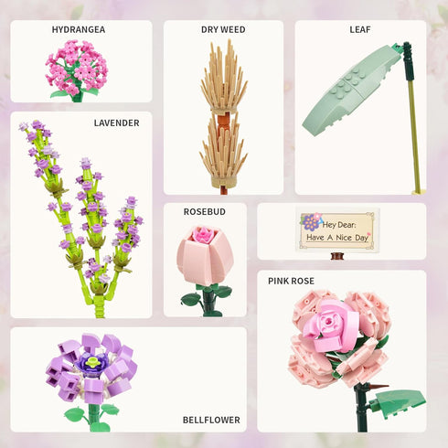 Mini Bricks Flower Bouquet Building Set, Artificial Flowers DIY Unique Decoration Home 547 Pcs Botanical Collection for Couples Women Wife Girl...