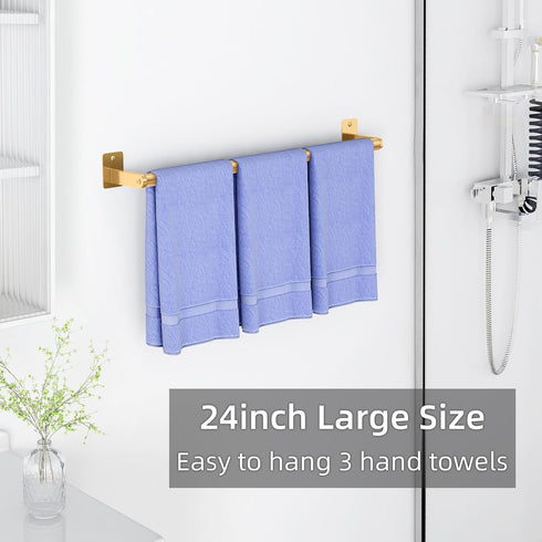 Bathroom Towel Bar, 24 Inch Towel Racks for Bathroom Wall Mounted, Heavy Duty Bath Hand Towel Holder Organizer, Modern Home Decor Towel Rod Bathro...
