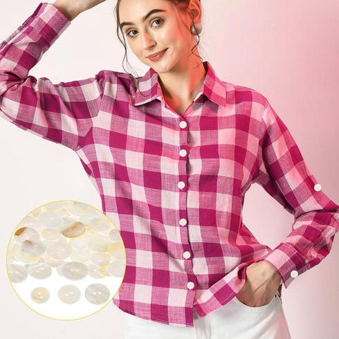 30 Pcs Mother of Pearl Buttons 15mm/18mm/20mm White Genuine Mother of Pearl Buttons Set 2 Holes Bulk Natural Mop Pearl Shell Buttons for Shirt Swe...