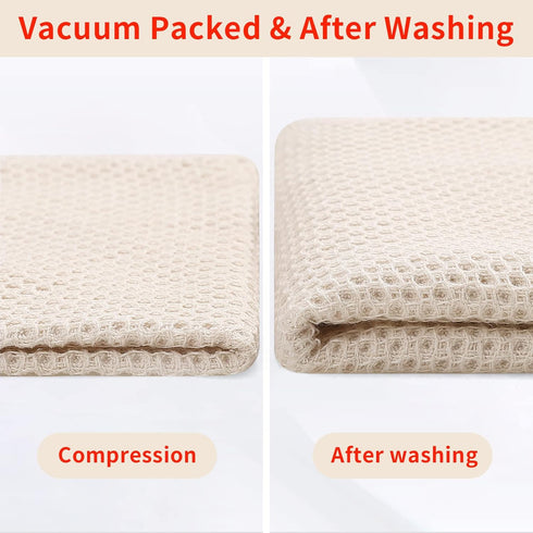 Homaxy 100% Cotton Waffle Weave Kitchen Dish Towels, Ultra Soft Absorbent Quick Drying Cleaning Towel, 13x28 Inches, 4-Pack, Beige...