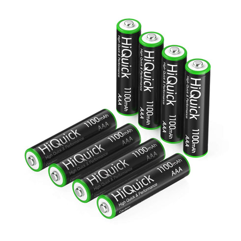 HiQuick AAA Rechargeable Batteries AAA Batteries 1100mAh High Capacity Performance 1.2V, Per-Charged Ni-MH AAA Battery Pack of 8 Batteries...