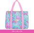 Lilly Pulitzer Cute Lunch Bag for Women, Large Capacity Insulated Tote Bag, Blue Mini Cooler with Storage Pocket and Shoulder Straps, Best Fishes...