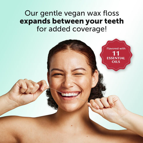 Eco-Dent VeganFloss Dental Floss, Waxed, Cranberry-Aloe - Floss with Vegan Plant-Based Wax, Recyclable Cardboard Packaging, 100 Yds (Pack of 6)...