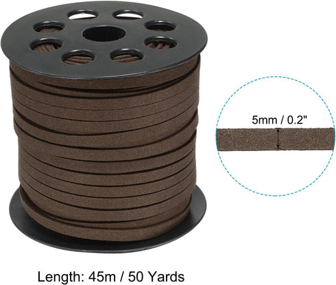 PATIKIL Flat Suede Leather Lace, 5mm x 50 Yard Faux Suede Leather Cord DIY Supplies for Necklace Bracelet Beading Jewelry Making Tassels Art Craft...