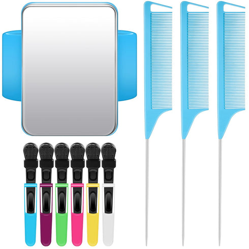 Geiserailie 10 Pcs Hair Styling Tools Set Magnetic Gel & Silicone Wristband for Stylists and Braiders, Wrist Strap, 3 Rat Tail Combs and 6 Plastic...