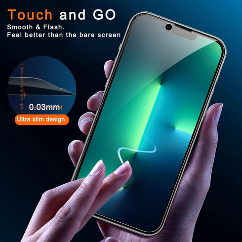 Ferilinso for iPhone 13 Pro Privacy Screen Protector, 2 Pack 9H Anti Spy Tempered Glass with 2 Pack Camera Lens Protector, Case Friendly, Bubble F...