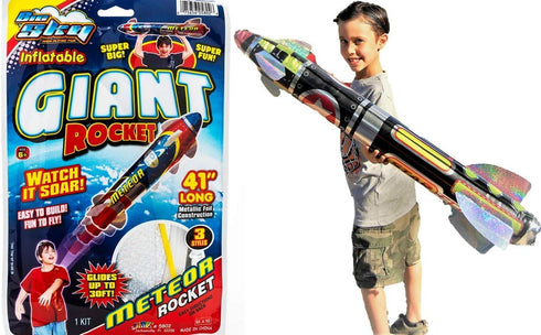 JA-RU Giant 41" Inflatable Rocket Ship Toy (1 Unit) Space Themed Party Decorations for Kids. Inflatable Pool Accessories. Solar System Toys & Astr...