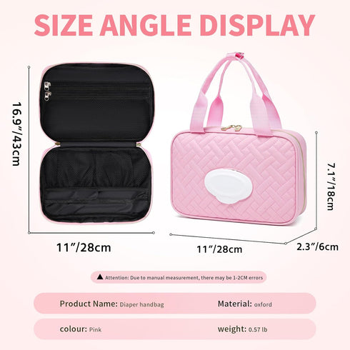 Diaper Clutch Bag with Wipes Pocket, Small Diaper Bag Organizing Pouches, Mini Diaper Bag Purse For Baby Travel Essential, Stroller Diaper Bag, Pi...