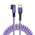 Smart Coiled USB A to Lightning Cable, 2ft to 8FT iPhone Charger Cable Extra-Short Ekstra-Long (Cosmos Purple)...
