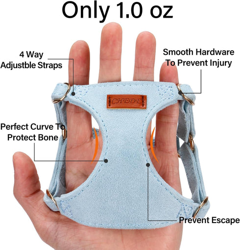 No Pull Dog Harness- Lightweight, Soft, Adjustable Small Harness Collar and Leash Set, Suitable for Cats Puppy Small and Medium-Sized Dog Outdoor ...