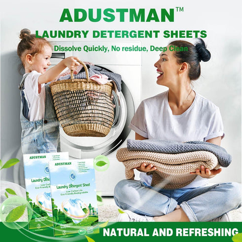 Laundry Detergent Sheets (Strips) Liquidless 62 Loads Fresh Eco Friendly Hypoallergenic Kind For Sensitive Skin,Plastic Free Low Sudsing Washing S...