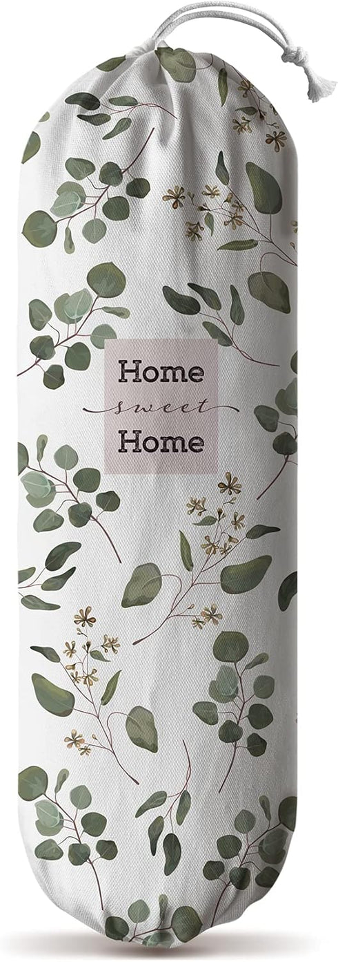 Hglian Grocery Bag Storage Dispenser,Eucalyptus Leaves Plastic Bag Holder,Garbage Shopping Trash Bags Carrier Organizer,Farmhouse Sweet Home Kitch...