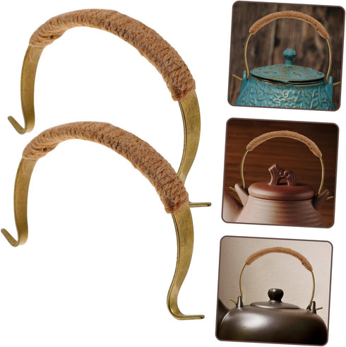 2pcs Teapot Handle Accessories Natural Handle for Ceramic Pot Tea Accessories Replacement Whistling Teakettle Handles Loose Leaf Teapot Handle Tea...
