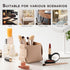 HOMIEAZICOZI 2-Pack Cork Leather Makeup Brush Holder Organizer - Desk Accessories Storage - Pencil Pen Holder - Stylish Addition to Home Decor (Ap...