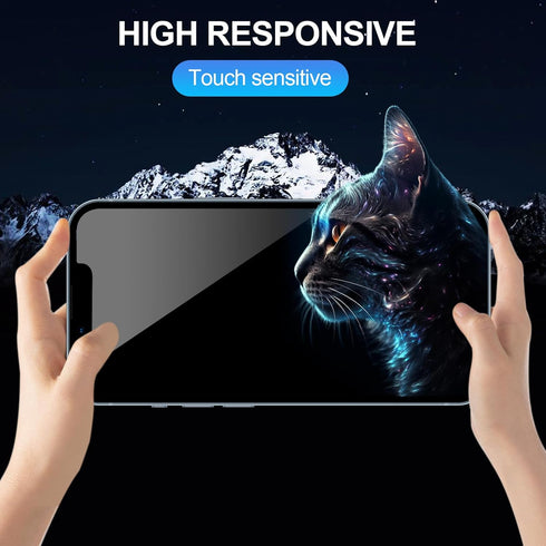 [2+2 Pack Privacy Screen Protector for iPhone 13 with Camera Lens Protector, 6.1 Inch Tempered Full Screen Glass Accessories, Anti-Spy, Bubble Fre...