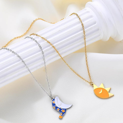 huiphong Sun and Moon Friendship Necklace for Kids Men Women and Fans...