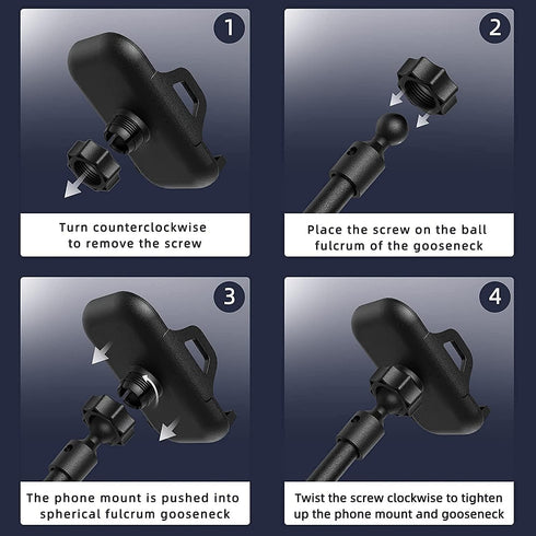Cup Phone Holder for Car, Car Cup Holder Phone Mount with 360° Rotation Adjustable Long Gooseneck, Car Phone Holder Mount for All Smartphones Cup ...