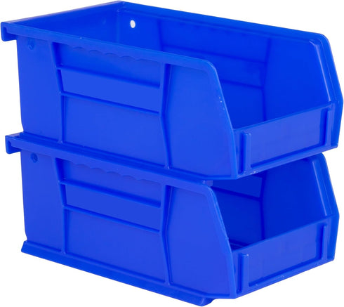 Hudson Exchange 7-1/2" x 4" x 3" Plastic Stackable Storage Bin and Hanging Container (Blue)...