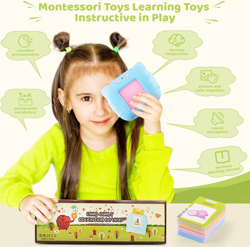 Talking Flash Cards for Toddlers 1-3 Years Old, 224 Sight Words, Autism Sensory Toys for Autistic Children,Learning Montessori Toys, Educational P...