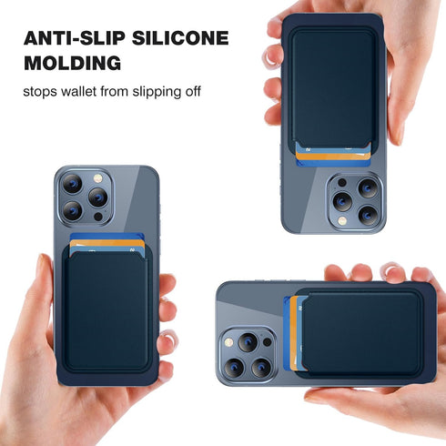 Miracase for MagSafe Wallet, Magnetic Card Wallet Holder, Compatible with MagSafe Wallet, 3-Card Holder, for iPhone 15/14/13/12 Series,Blue...