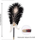 CROWN GUIDE Ostrich Feather Quill Ballpoint Pen for Wedding Guest Book Signing Reception Bridal Shower 50th Anniversary, Fancy Nikkah Pen for Brid...