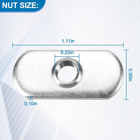 Kayak Track Nuts, T Nut for T track/rail, 1/2" Wide, 1/4-20 Threads, Kayak Fishing Accessories Hardware Screws T-Slot Nut 6 Pack...