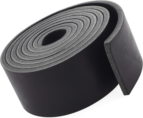 Mandala Crafts 1 Inch Wide Black Leather Straps for Crafts - 2.5mm Thick 6 Feet Long Flat Soft Genuine Full Grain Cowhide Leather Strips Bands for...
