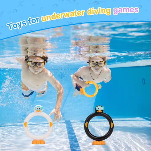 SASBSC Diving Rings Pool Diving Toys for Kids Ages 4-8 Swimming Pool Toys for Kids Ages 8-12 Summer Outdoor Water Toys for Kids Adults Underwater ...