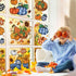 6 Sheets Fall Window Clings Double-Sided Window Stickers with Orange Maple Leaves Pumpkins Blue Truck Thanksgiving Window Decals for Autumn Home H...