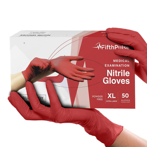 Light Burgundy Nitrile Disposable Gloves - 50 Count - 3 Mil Nitrile Gloves X Large - Powder and Latex Free Rubber Gloves - Surgical Medical Exam G...