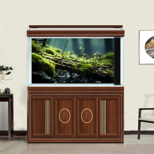Stream Aquarium Background Moss and Ferns Terrarium Background Original Natural Stream Landscape Aquarium Backdrop Aquatic Plants Moss Fish Tank D...