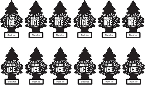 LITTLE TREES Car Air Freshener | Hanging Paper Tree for Home or Car | Black Ice | 12 Pack...