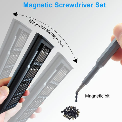 Precision Screwdriver Set, 25 in 1 Mini Magnetic Small Screwdriver Set Case for PC, Eyeglasses, Computer, Electronic, Watch Repair Kit with Philli...
