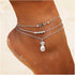 Boho Layered Star Anklet Bracelet Cz Pineapple Anklet Chain Gold Beaded Ankle Bracelets Beach Star Foot Chain Jewelry for Women...