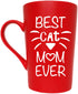 Mothers Day Gifts Funny Cat Mom Coffee Mug Christmas Gifts, Best Cat Mom Ever Cute Cup from Daughter or Son, Red 12 Oz...
