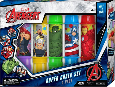 JA-RU Marvel Avengers Chalk Holder (1 Pack) Sidewalk Chalk for Kids - Kids Outdoor Play - Non Toxic Jumbo Chalk for Boys and Girls - Kids Chalk Se...