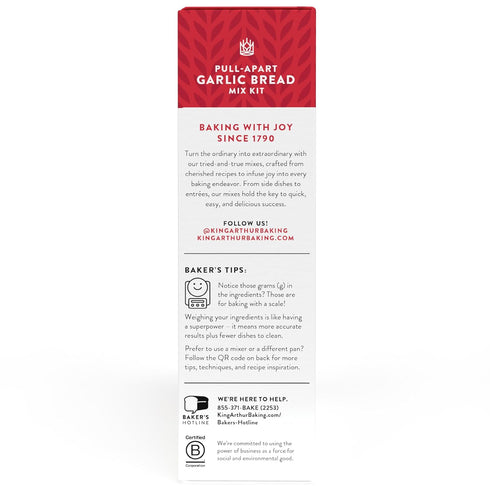 King Arthur Baking Company Pull-Apart Garlic Bread Mix Kit 15.25 oz., Baking Mix - Ready in 1 hour...