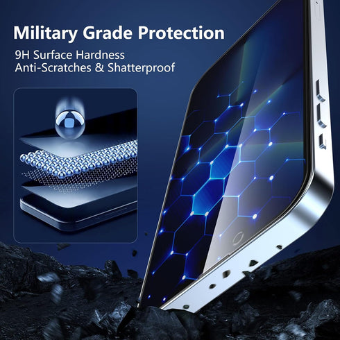 for iPhone 13 pro Privacy Screen Protector, 6.1'' 9H Hardness Anti Spy Tempered Glass for iPhone 14 Privacy Screen Protector with Easy Install Tra...