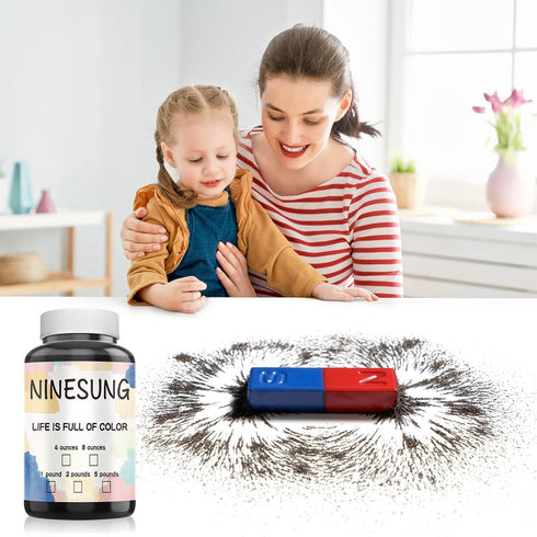 Magnetic Sand, Iron Filings, Iron Powder Filings Magnetic Power for Magnet Education and School Experiments Learning, 8 Ounce Iron Oxide Powder Sh...