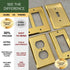 BRASS Duplex Gold Outlet Cover STANDARD SIZE Polished Brass Metal Outlet Cover Wall Plate Duplex Receptacle Wallplate Covers 1-Gang Single Gang, S...