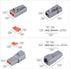 MUYI 3 Kits 2 Pin Way DTP Series Connector 14-12 AWG Waterproof Electrical Plugs IP65 Waterproof Heavy Duty Sockets Size 12 Terminal Pins Current ...