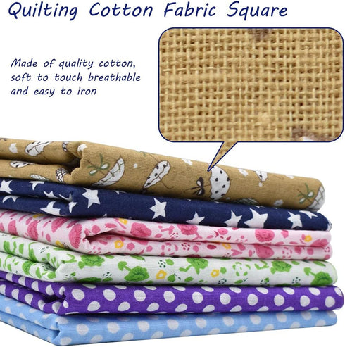42Pcs 10"x10" Quilting Cotton Fabric Squares Sheets Pre-Cut Multi-Color No Repeat Design Printed Floral Craft Fabric for DIY Sewing Scrapbooking Q...