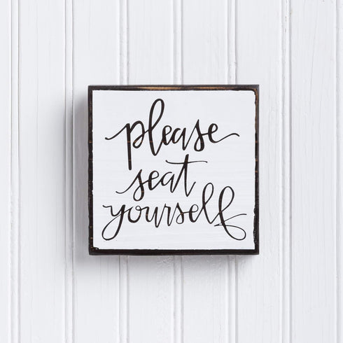 Primitives by Kathy Please Seat Yourself Inset Bathroom Home Décor Sign One Size...