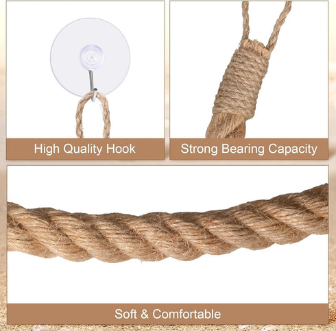 Hermit Crab Toys 23.6 Inch Hermit Crab Climbing Jute Rope Ladder with Hooks Hermit Crab Toys Reptile Tank Terrarium Accessories Habitat Decor for ...