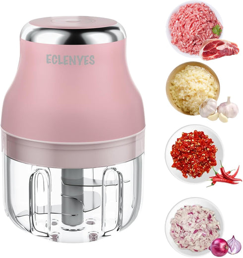 Electric Garlic Chopper, 250ML Mini Portable Veggie Chopper, Garlic Grinder Masher Onion Chopper, Blender to Vegetable, Wireless Food Processor fo...