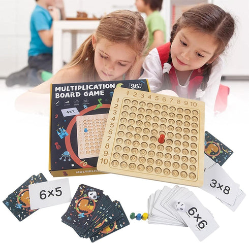 Wooden Math Multiplication Board Montessori Children Counting Toy Math Table Board Game Educational Preschool Counting Toys for Kids Over 3 Years ...