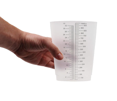 Graduated Triangular Polypropylene Laboratory Container 32 ounce/1000 Cubic Centimeter - Pack of 10...